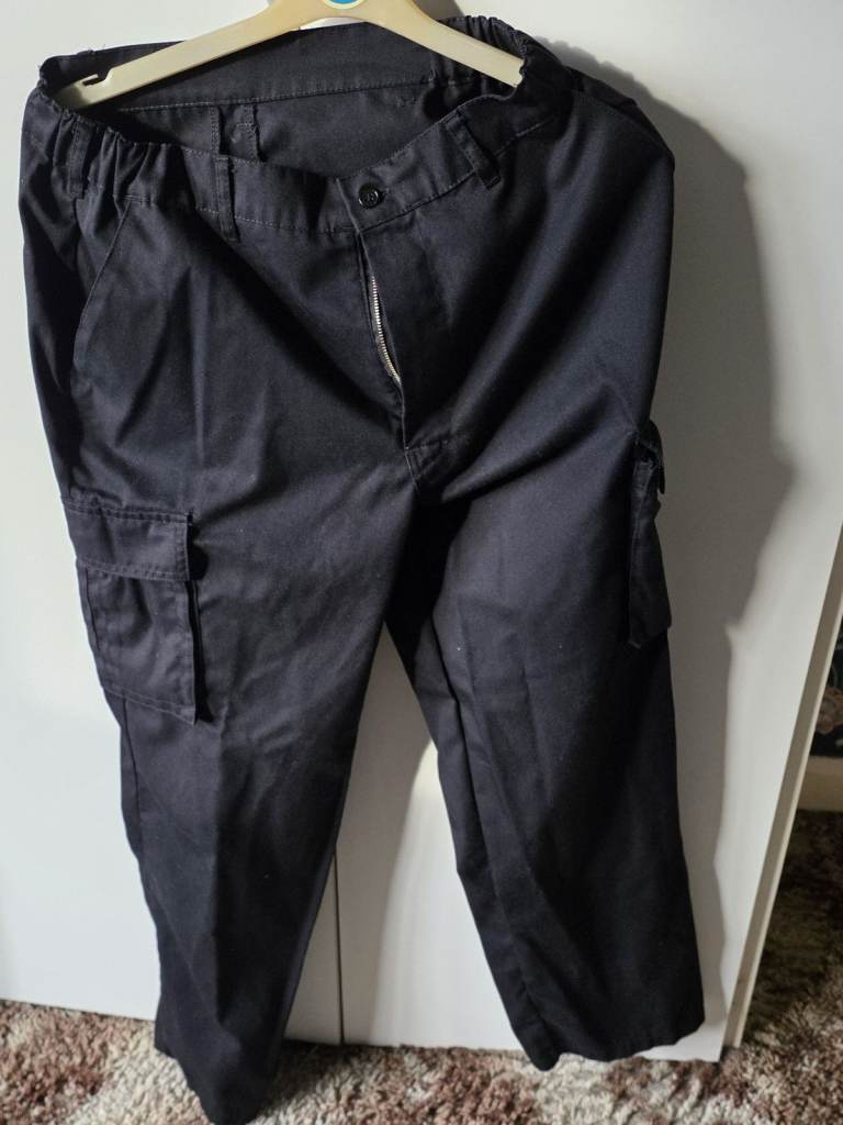 Arco Black Cargo Trousers Combat Pants 34ins Waist 30ins Inside leg regular Used