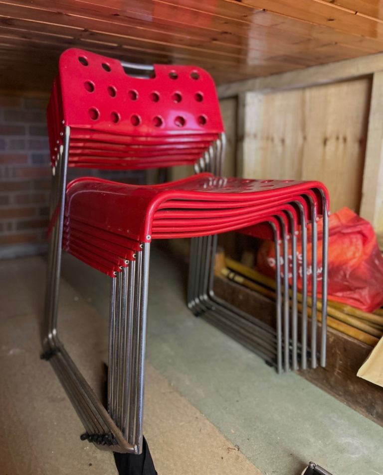 Rodney Kinsman Omstak OMK Red stacking Chair Original X 6