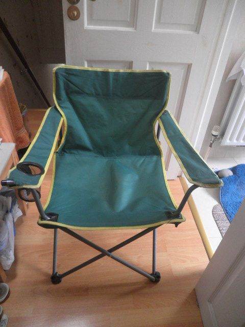 Camping Chair for Outside Beach Garden Foldable Green/Yellow
