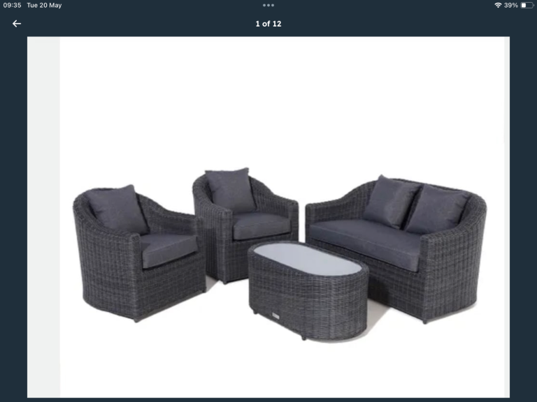 Rowlinson Rattan Grey four piece sofa set
