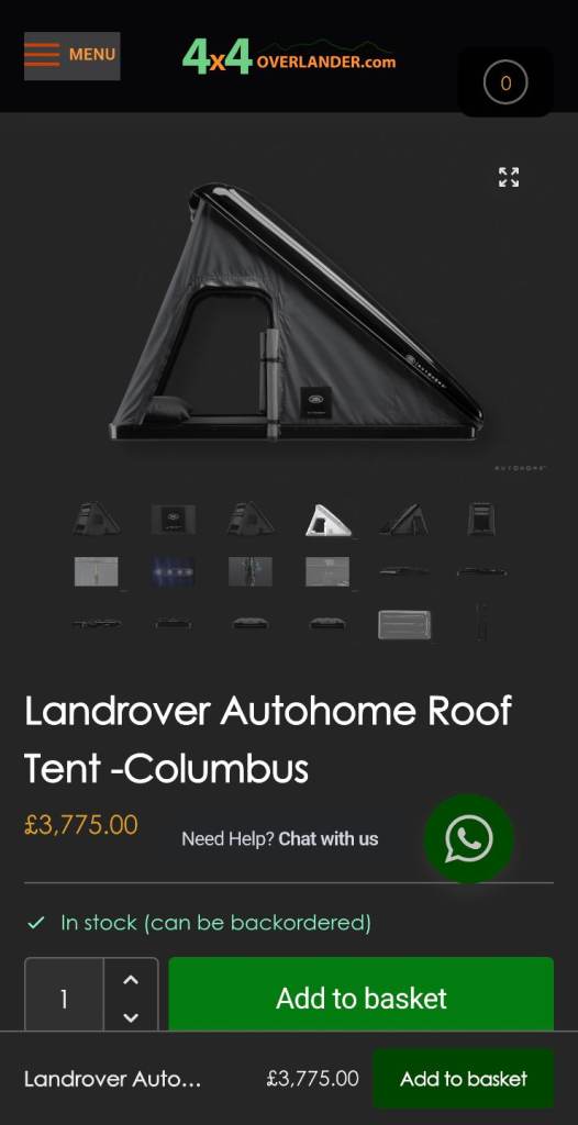Landrover Autohome Columbus roof tent