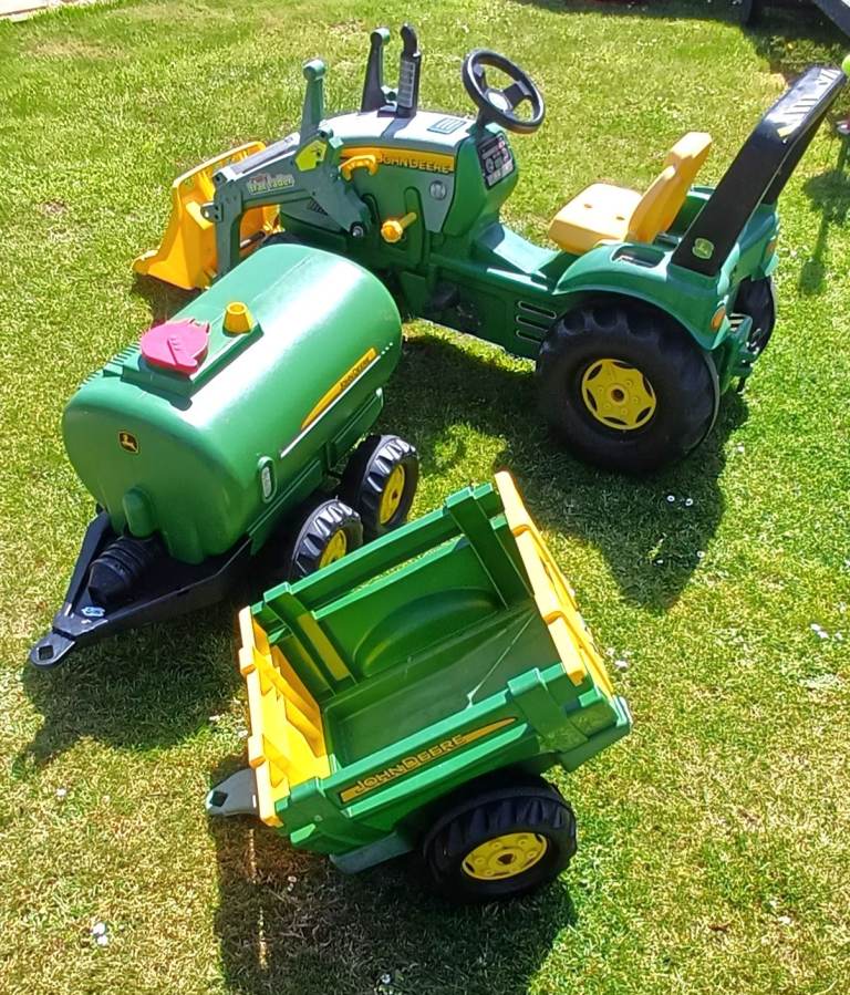 John Deere Roly Toys ride on Tractor,  trailer & water tanker age 4 - 9 years approx 96465 model