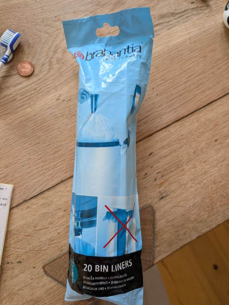 Brabantia 20 Bin Liners – Brand New F /20L slimline