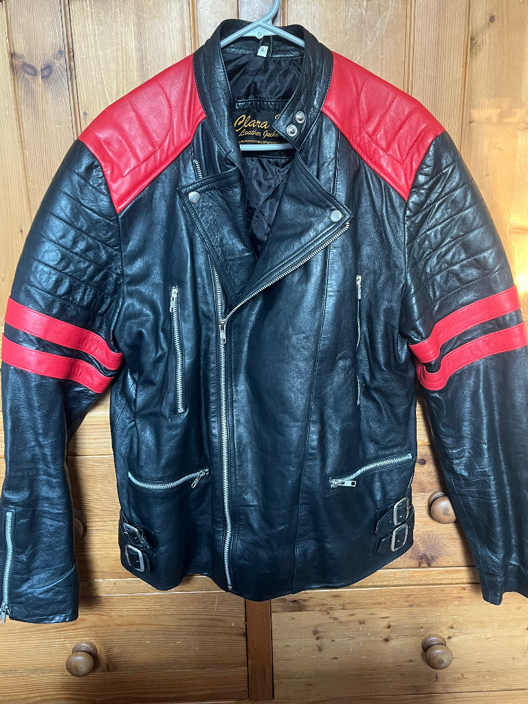 Men’s Red & Black Leather Jacket