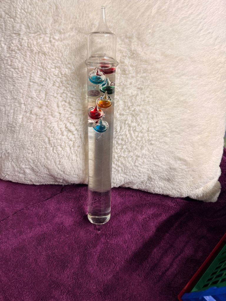 Galileo glass thermometer 