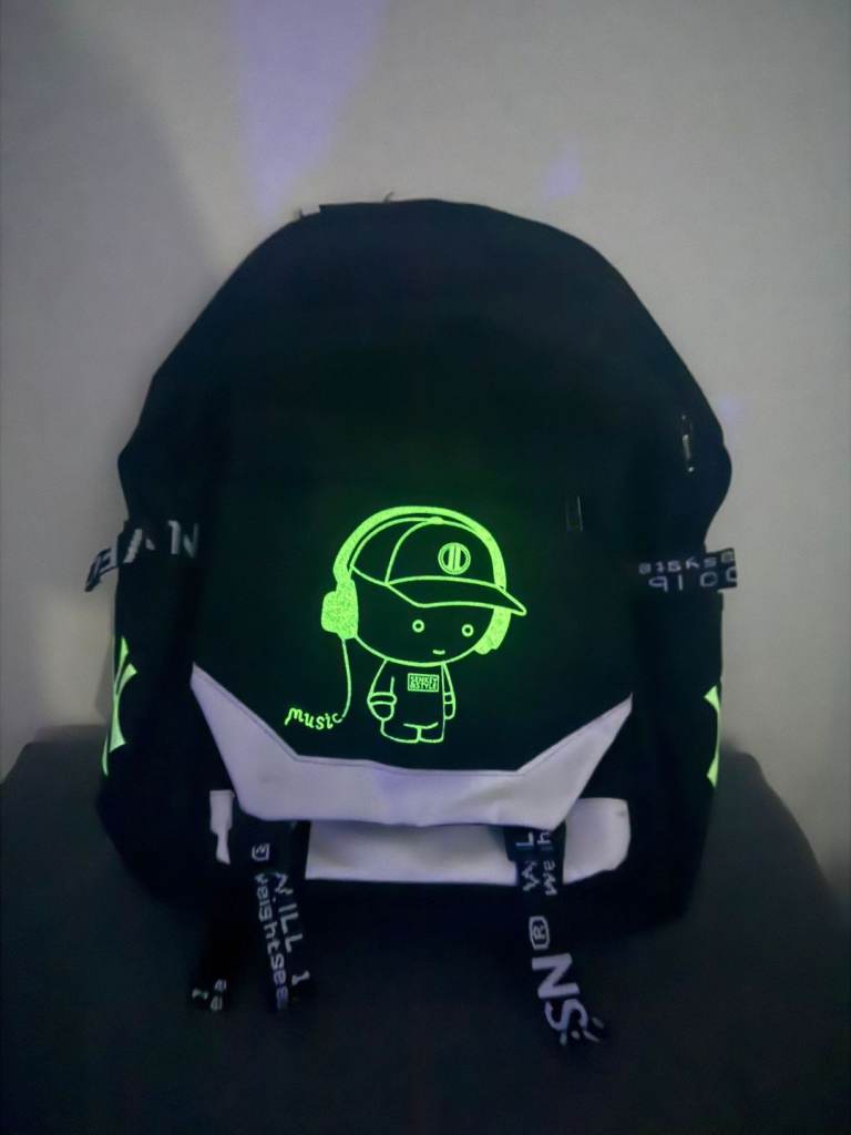 Kawaii Anime School Backpack Black & White