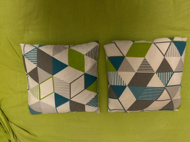 Geometric cushions green teal home sofa pillows cover 