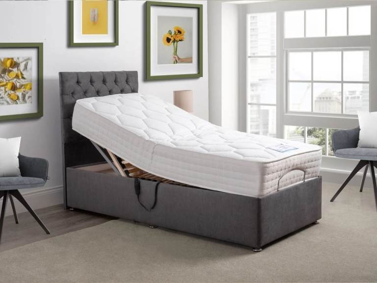 Electric Adjustable Bed with 10 inch memory foam mattress 
