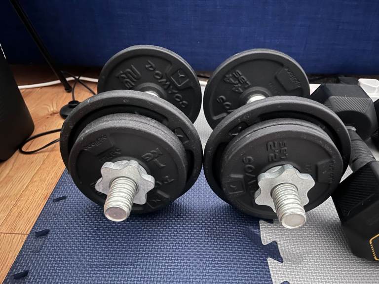 Home Gym Weights Set – Dumbbells & Plates – Great Condition
