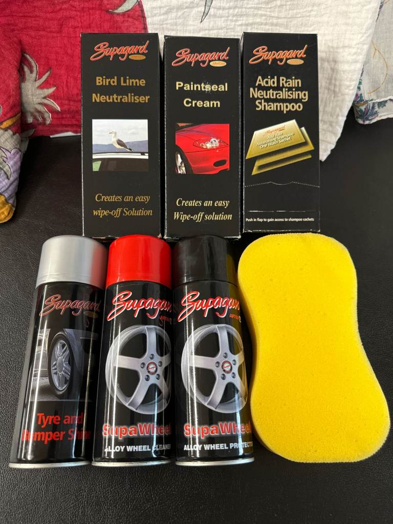 Supagard Car Protection Kit - Scuff Mark Remover, pH Neutral Shampoo, Alloy Wheel Protector etc..