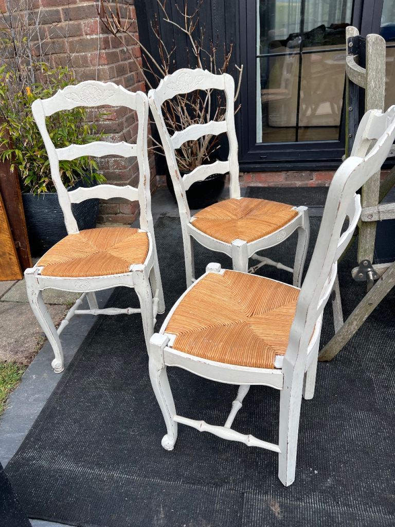Three antique French dinning chairs 