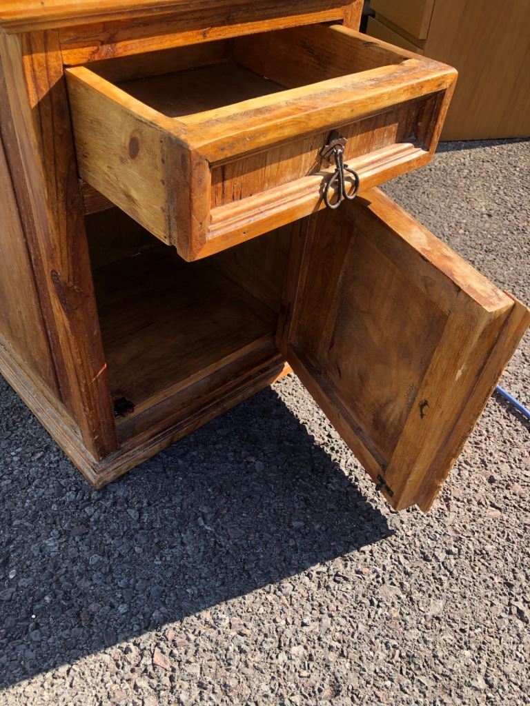 Mexican pine bedside table / cupboard