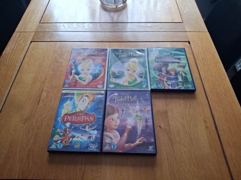 Peter pan, tinkerbell & little mermaid bundle dvds,