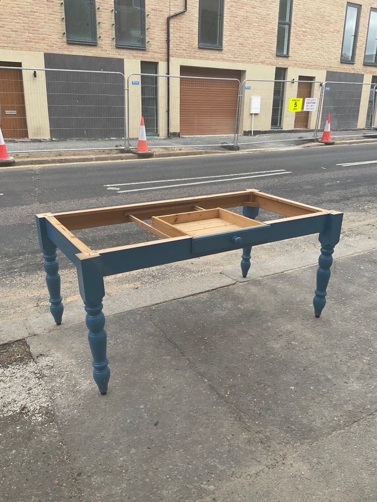 Vintage Rustic Dining Kitchen Farmhouse Pine Table & 6 Chairs Cash On Collection