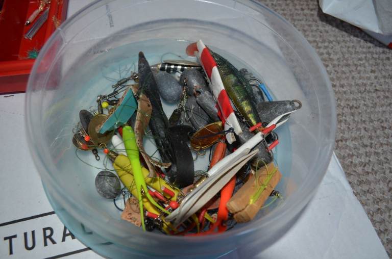 fishing tackle old lures weights  etc  1