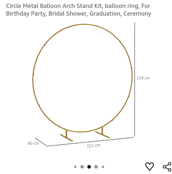 Wedding party balloon flower arch Gold circle display 