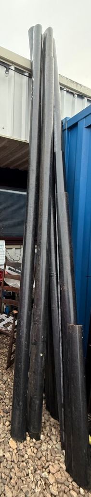 12 long Black Guttering with fittings 