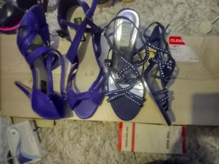 Strappy heals shoes size 6 a couple 6.5