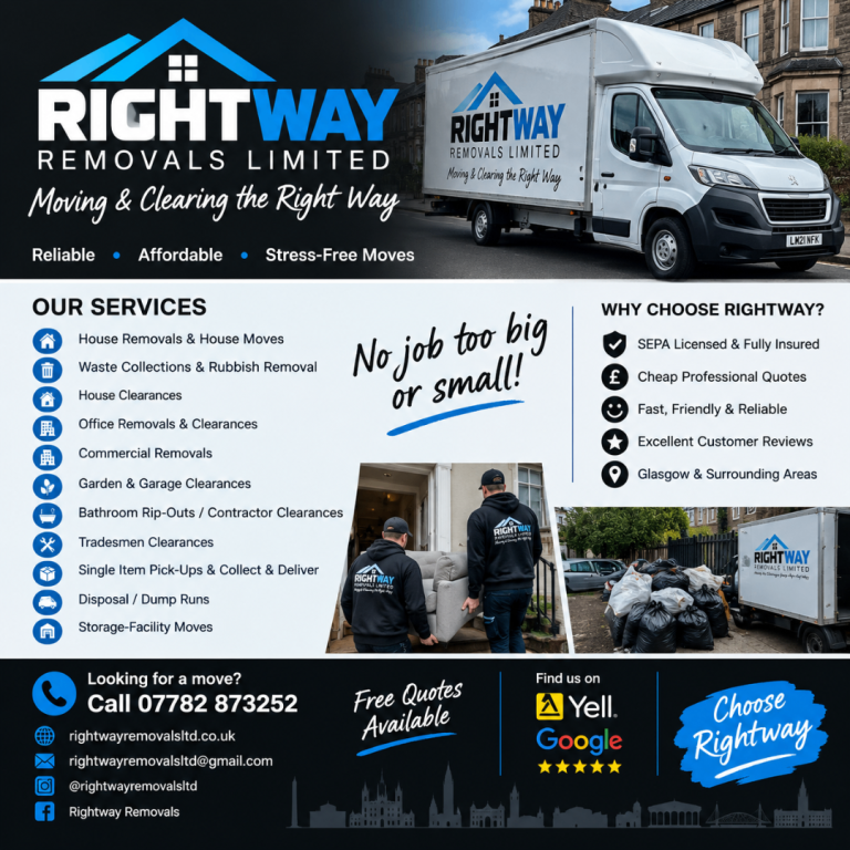 Removals Glasgow & Surrounding Areas | Man & Van | Clearances