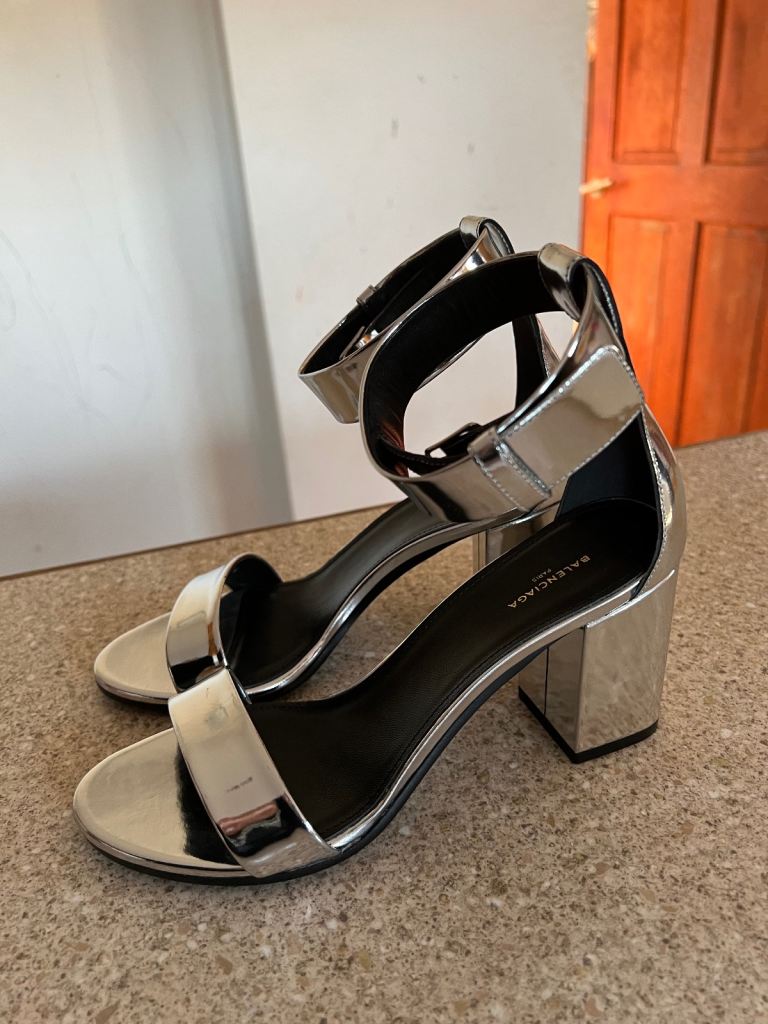 BNWB Authentic Balenciaga Metallic Heels 37.5EU/4.5UK