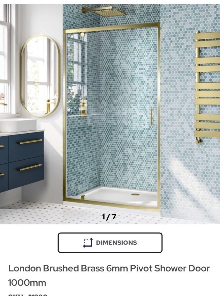 image for Brushed Brass Shower Door for sale 