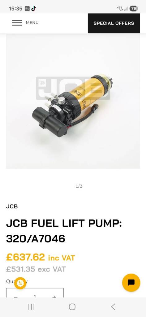 JCB 320/A7046 fuel lift pump