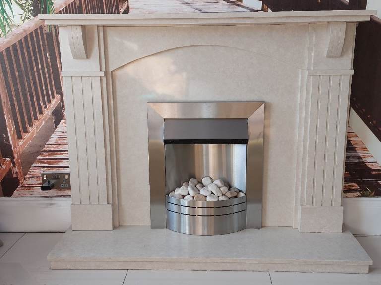 Real Marble Fireplace, Electric Fire