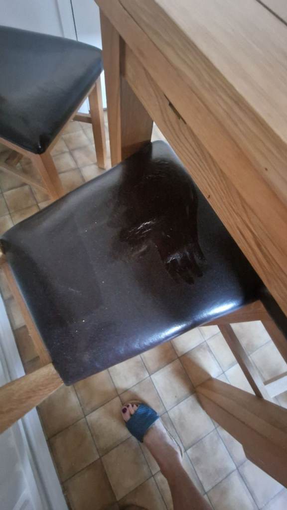 Oak dining table and 4 chairs 