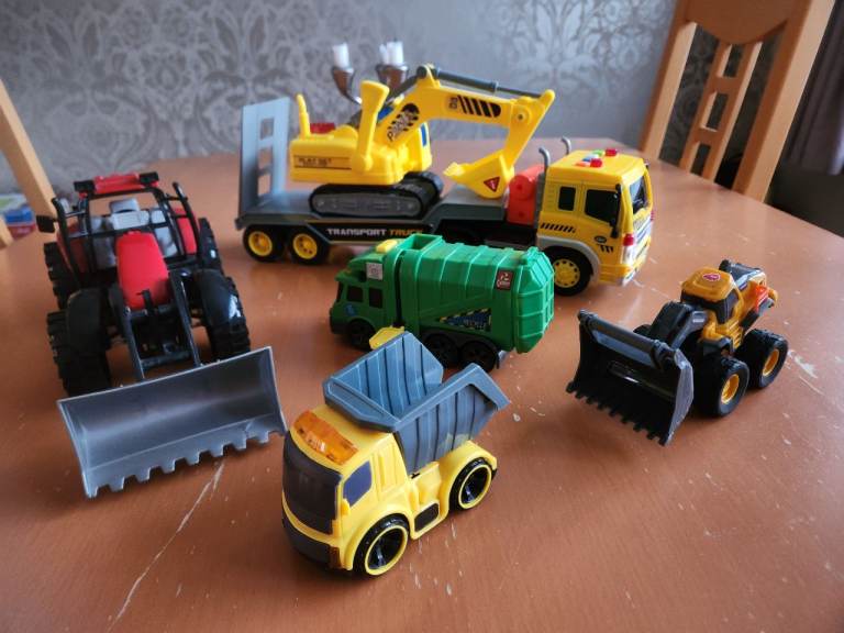 Toy Trucks, Diggers, Tractor and Bin Lorry 