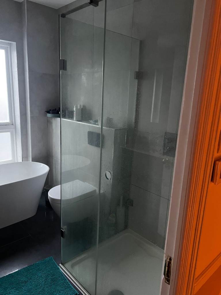 Aura Frameless Shower Enclosure - Glass Doors Panel Modern Chrome