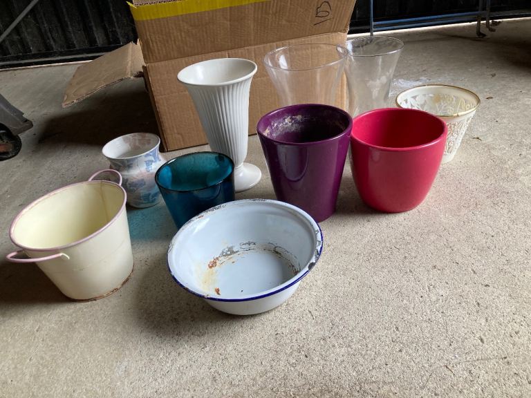 Mixed Lot of Vases and Pots - Various Colours