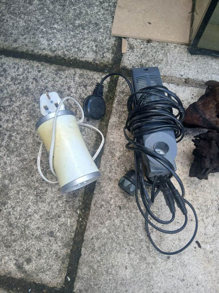 Aquarium heater, air pump, light unit