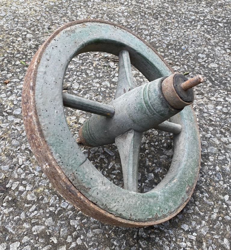 Antique Wooden Wheel with a Steel Tyre.           (479mm Diameter)