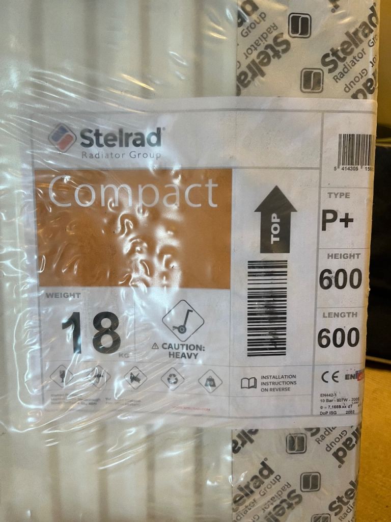 New Stelrad Compact P+ Radiator 600x600mm – Still in Packaging