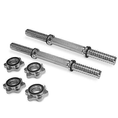 Standard 1" Dumbbell Handle Pair with Star Collars - Weights Gym