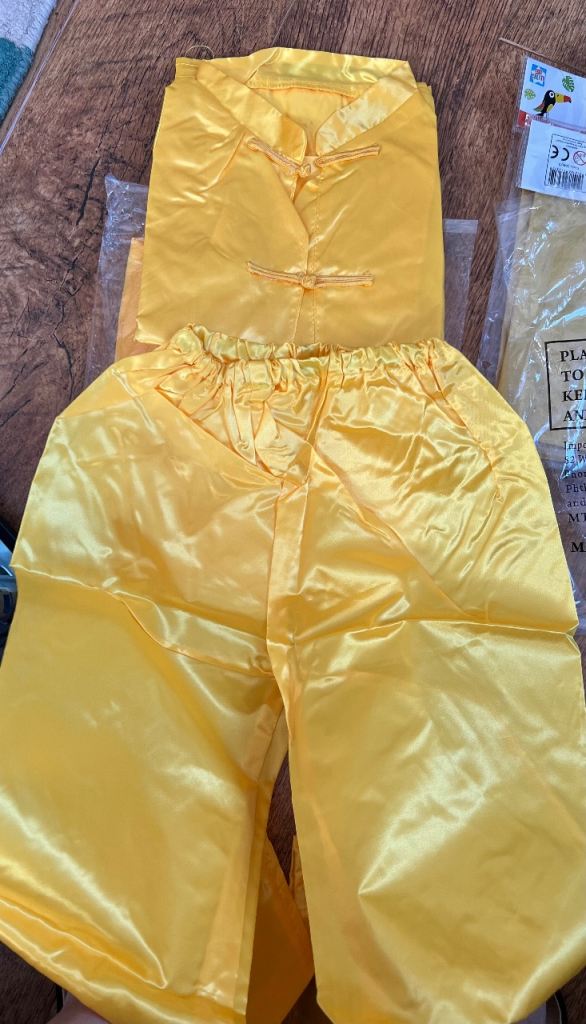 New Kids Yellow Chinese boy Fancy Dress Costume