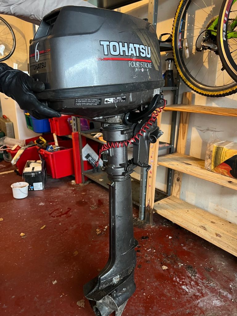 image for 6HP Tohatsu, 4-Stroke tiller Outboard long shaft