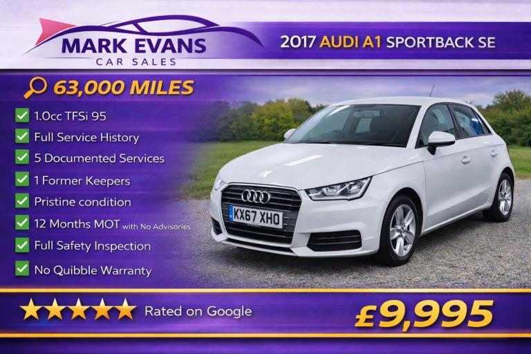 2017 Audi A1 1.0 TFSI SE 5dr HATCHBACK Petrol Manual