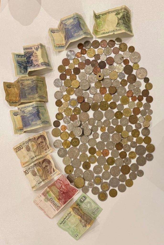 Variety Of Different Countries Coins & Notes Collection