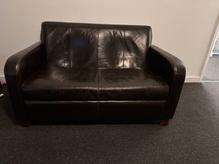 image for Brown 2 seater leather sofa 