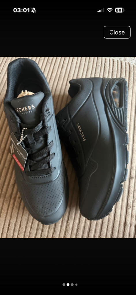 Urgent Skechers Uno Trainers - Black, Brand New with Tags