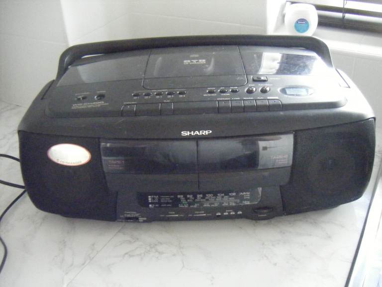 Radio Cassette Recorder with CD player-Sharp brand -part working-see description-offer-post