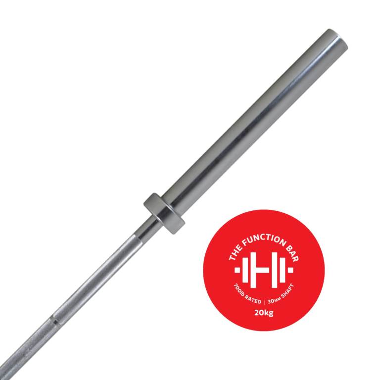 FUNCTION SERIES 7 FOOT 20KG OLYMPIC BARBELL WITH SPRING COLLARS- GYM WEIGHTS