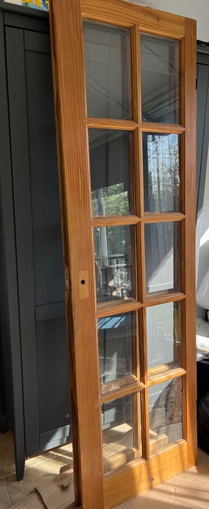 FREE Internal French doors, pine glazed, used FREE collection only