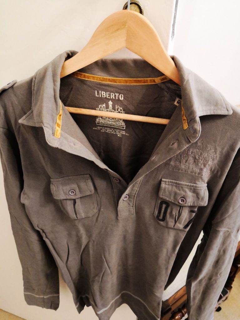 LIBERTO Polo French Denim -Grey velvet 