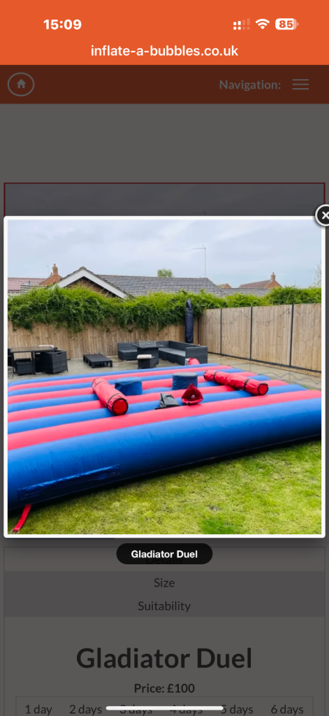 Adult Gladiator Inflatable 