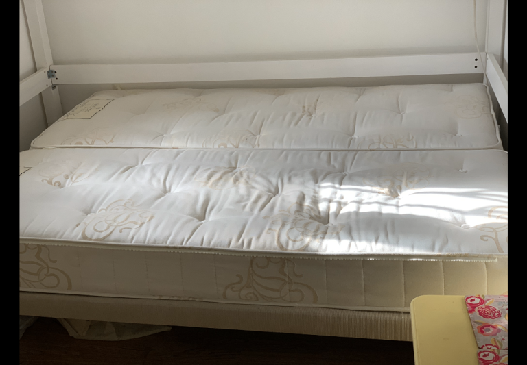 Hypnos zip and link bed, 2x75cm beds that store under each other and zip together to make a king