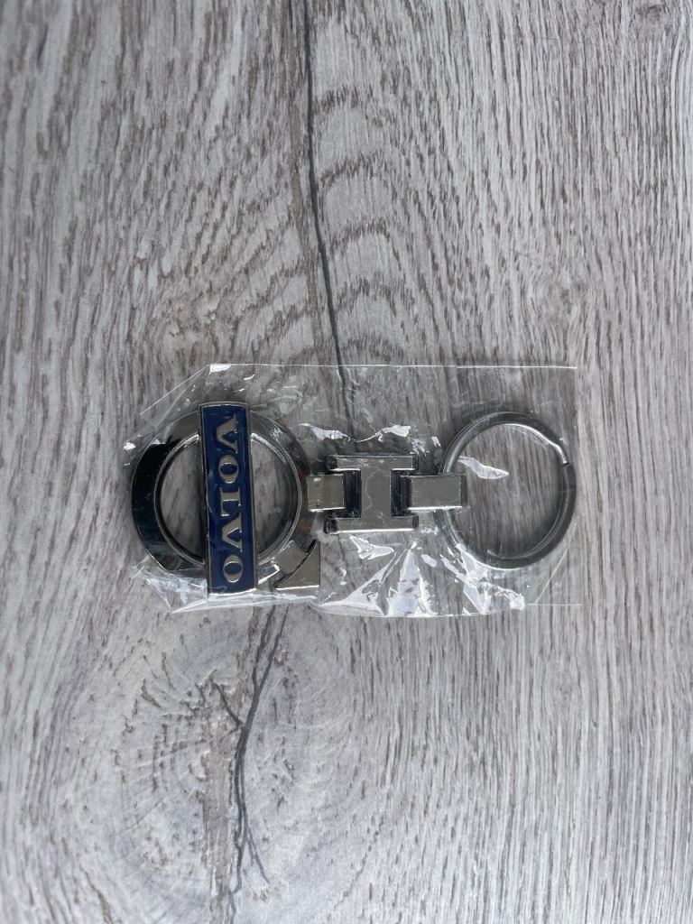 New Volvo keychain - silver & blue