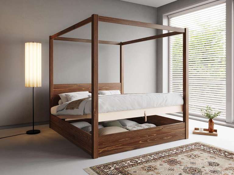 Get laid Ottoman Four Poster Storage Bed | paid £1,159.00 new, selling for just £250, open to offers