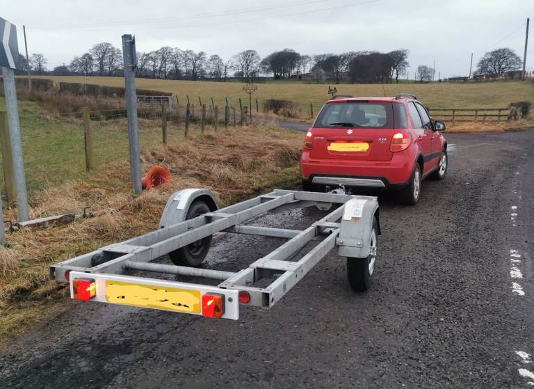 12 x 4 foot single axle trailer flatbed frame - collect Lugar KA18